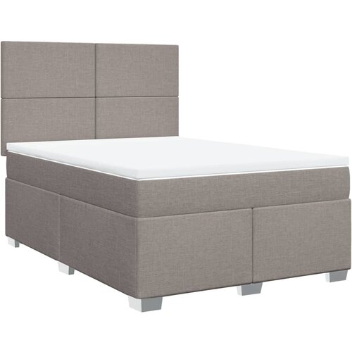 VidaXL Krevet s oprugama i madracem smeđesivi 140 x 190 cm od tkanine Slike