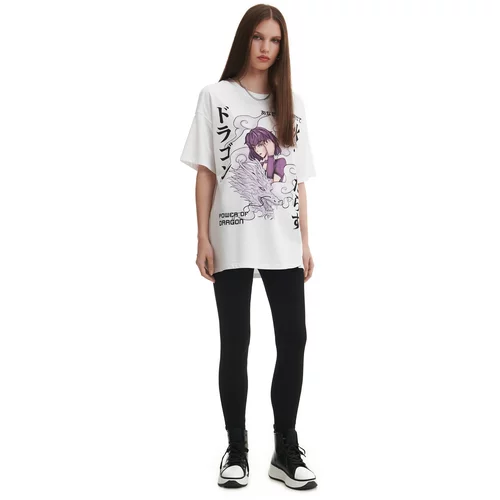 Cropp ženska majica s printom - Bijela 2304W-00X
