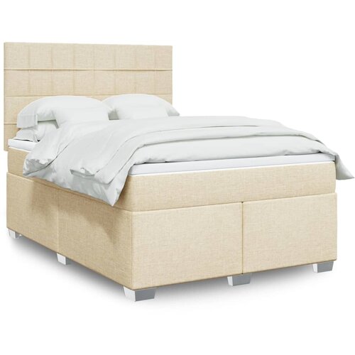  Krevet s oprugama i madracem krem 160x200 cm od tkanine Cijene