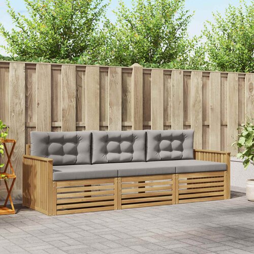  Set vanjskih sofa 3 kom. Bijela i svjetlosiva Cene