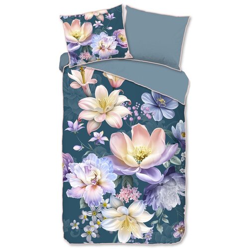 Descanso Modra enojna/podalj&amp;scaron;ana posteljnina iz bombažnega satena 140x220 cm Mirery &amp;ndash; Slike