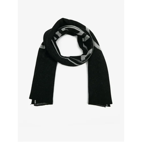 Calvin Klein Gray-black women's scarf with wool and cashmere - Ladies