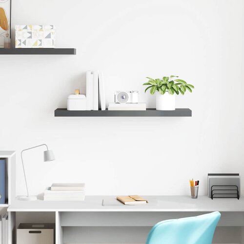  Plutajuća zidna polica visoki sjaj siva 90 x 23,5 x 3,8 cm MDF Slike