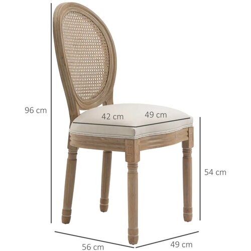  Kuhinjske stolice set od 2 puno drvo 49x56x96 cm krem-prirodno Slike