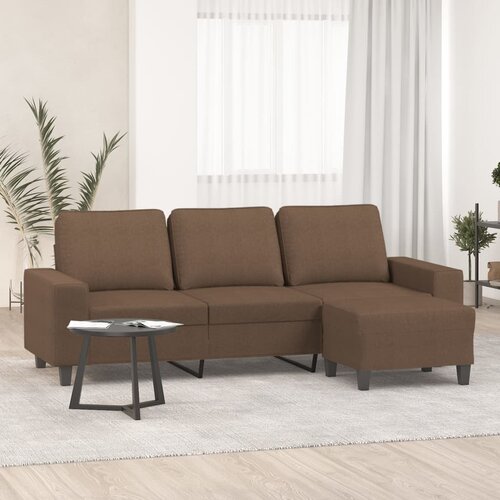 vidaXL Trosed s stolčkom za noge rjav 180 cm blago Cene