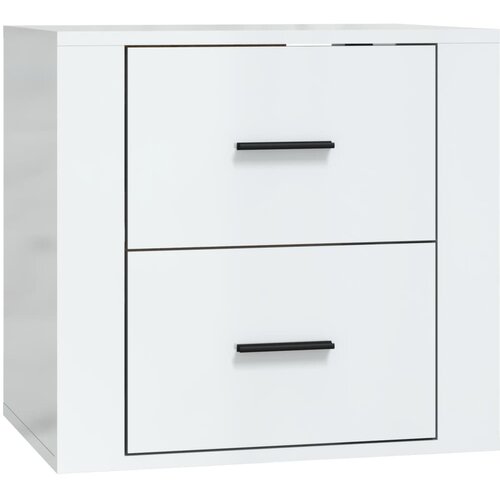VidaXL Stenska nočna omarica visok sijaj bela 50x36x47 cm, (20716180) Slike