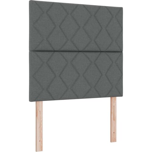 VidaXL Postelja s &amp;scaron;katličnim vzmetenjem z leži&amp;scaron;čem in klopjo temno siva 120x190 cm tkanina Slike