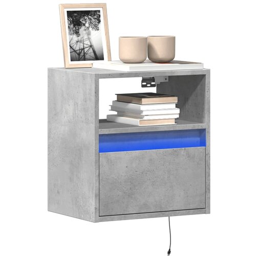 vidaXL Stenska TV omarica z LED lučkami betonsko siva 41x31x45 cm Cene