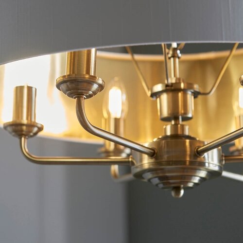  Endon 98933 - Luster na lancu HIGHCLERE 6xE14/40W/230V bela/mesing Slike