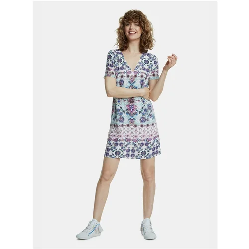 Desigual Light blue patterned dress Yukon - Women