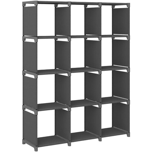 vidaXL regal z 12 kockastimi policami siv 103x30x141 cm blago Cene