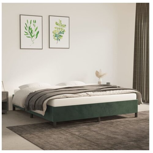  Posteljni okvir temno zelen 180x200 cm žamet Cene