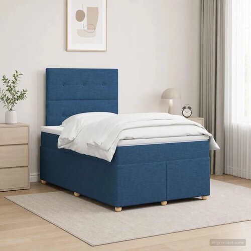  Boxspring krevet s madracem Plava 120 x 190 cm Tkanina - Plava 120 x 190 cm Pro&scaron;iveno gumbima Cijene