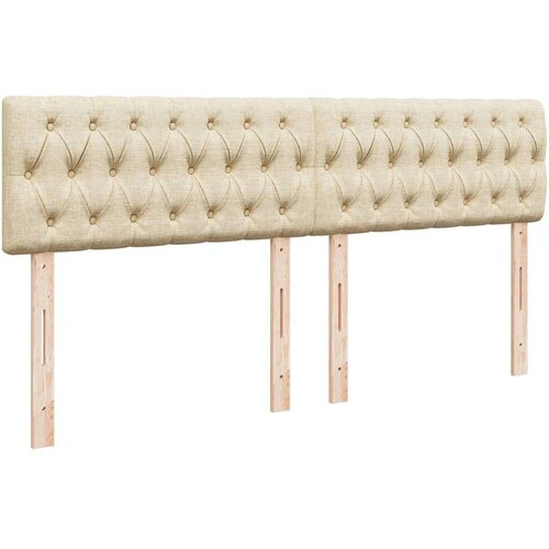 VidaXL Krevet s oprugama i madracem krem 180x200 cm od tkanine Slike