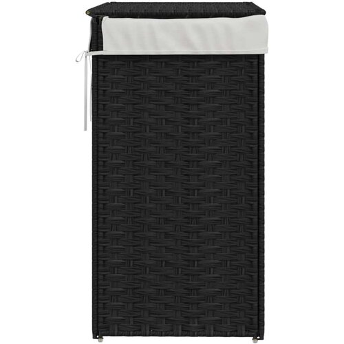 VidaXL Ko&amp;scaron;ara za rublje s poklopcem crna 46 x 33 x 60 cm od poliratana Slike