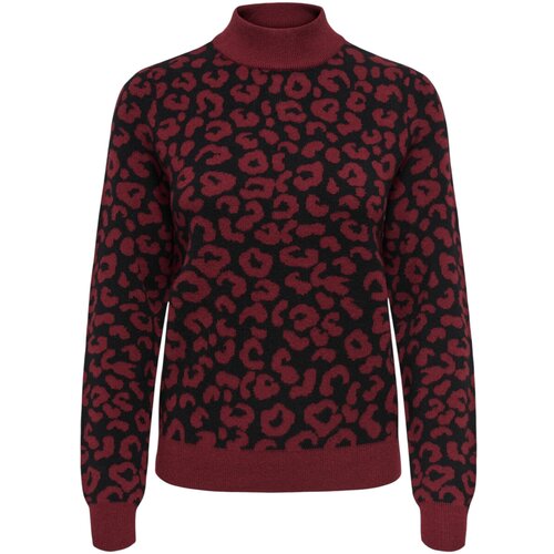 Only Puloverji ONLIBI JQ LS HIGH NECK CC KNT 15350671 Rdeča Slike