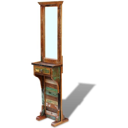 vidaXL Ogledalo za hodnik trden predelan les 47x23x180 cm Cene