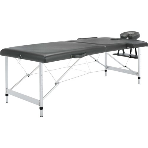 VidaXL Masažni stol s 2 zone i aluminijskim okvirom antracit 186x68 cm Slike