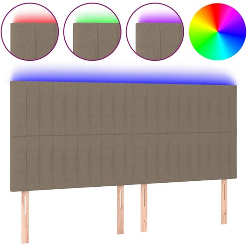 Maison Chic led posteljno vzglavje - vzglavna omarica - nočna omarica taupe 160x5x118/128 cm blago, (21706170) Cene