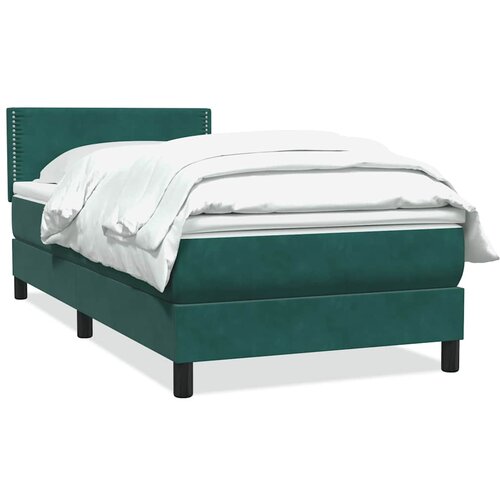 Maison Chic Box spring postelja - Vzmetna postelja z vzmetnico temno zelena 80x220 cm žamet SL12289, (21904927) Slike