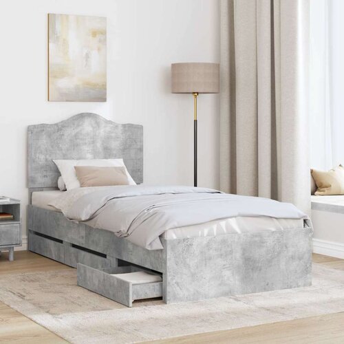  Okvir za krevet s ladicama Betonsko Siva 90 x 200 cm - Betonsko siva 90 x 200 cm Slike