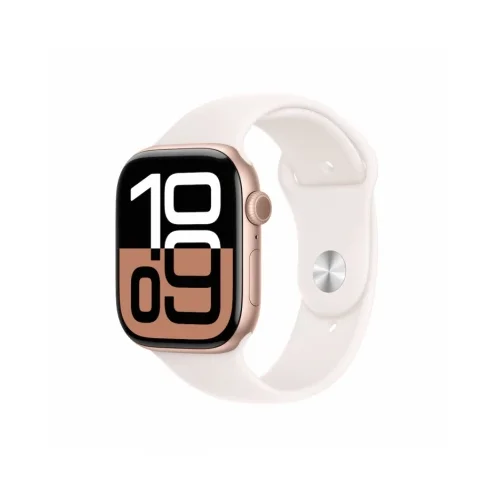 Apple Watch Series 10 GPS 46mm Rose Gold Aluminium Case with Light Blush Sport Band - S/M"