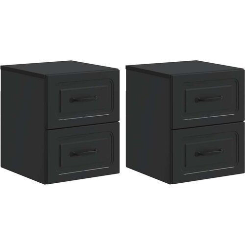  Noćni ormarić za montažu na zid 2 pcs Crna 34 5 x 33 x 40 cm - Crna 2 Cene