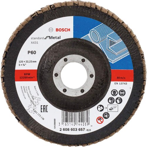 Bosch lamelni brusni disk X431, Standard for Metal 125 mm, 22,23 mm, 60 - 2608603657 Cene