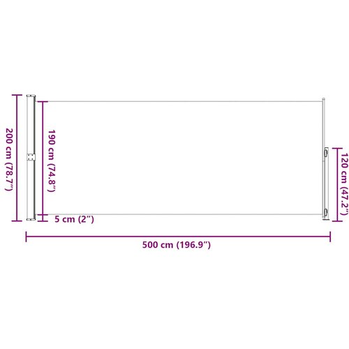 Uvlačiva bočna tenda za terasu 200 x 500 cm crna Slike