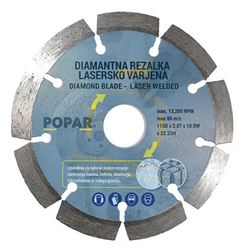POPAR REZALKA DIAMANTNA LASERSKO VARJENA 230 mm Cene