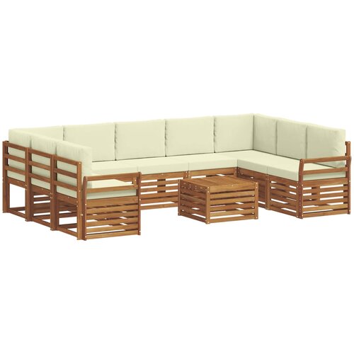  Set vanjskih sofa 10 kom. Prirodna i krem Slike
