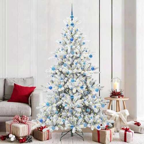 vidaXL Umjetno božićno drvce s nogom with LEDs s stalakom 210cm PVC Cijene