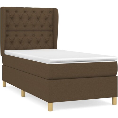 VidaXL Box spring postelja z vzmetnico temno rjava 80x200 cm blago, (20900506) Slike