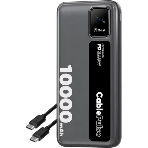  Obal Me CablePulse prenosna baterija 10000mAh 22W z vgrajenima kabloma USB-C in Lightning črne barve Cene