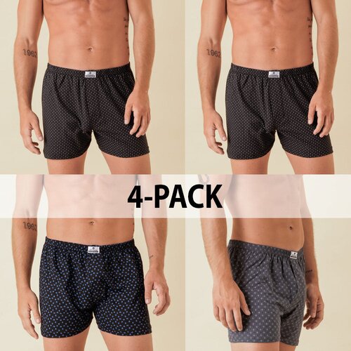 MarcLuis 4-Pack moške široke boksarice - temne Cene
