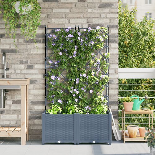 vidaXL Vrtne sadilice Svjetlosiva Plastika 80 x 40 x 143 cm Cijene