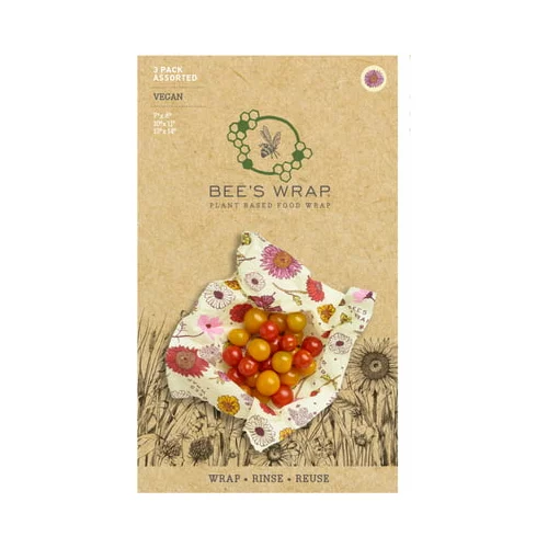 Bee’s Wrap VEGAN povoščene krpe Meadow Magic - set 3