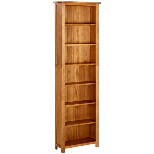 VidaXL Knjižna omara 7-nadstropna 60x22x200 cm trdna hrastovina Slike