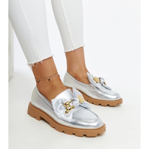 Gemre Silver Loafers with Decorative Safety Pin Bogumila Cijene