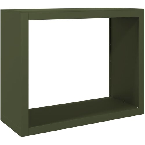  Stalak za drva za ogrjev zeleni 100x40x80 cm čelični Slike