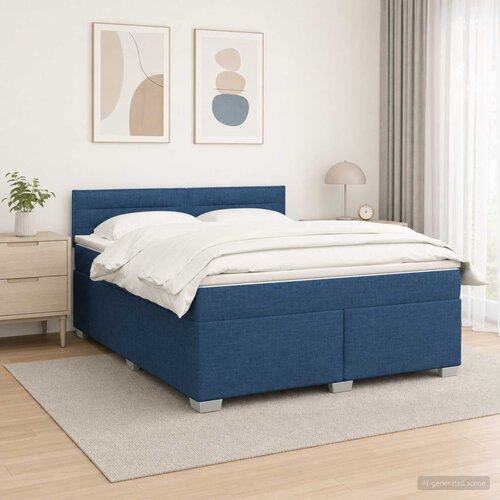 s box springom, madracem i LED-om Plava 180 x 200 cm Cene