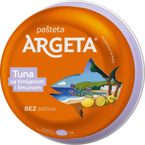 Argeta pa&amp;scaron;teta tuna sa timijanom i limunom 95g Slike