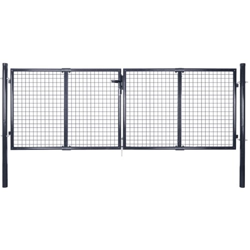  Mrežasta vrtna vrata pocinkano jeklo 289x125 cm siva Slike