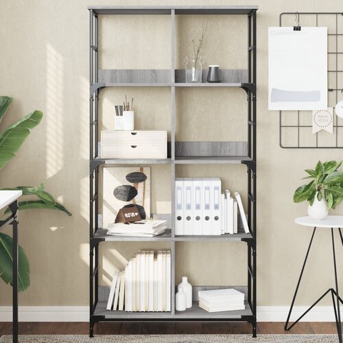 VidaXL Knjižna polica siva sonoma 78,5x33x153 cm inženirski les Slike