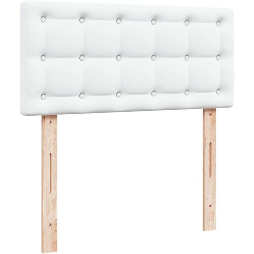 vidaXL Box spring postelja z vzmetnico bela 90x200 cm umetno usnje Cene