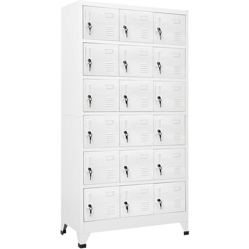  Garderobna omarica na ključ z 18 predelki kovinska 90x40x180 cm Slike