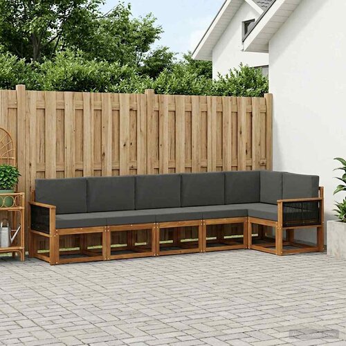  Set vanjskih sofa 6 kom. Prirodna i antracit Poliester Slike