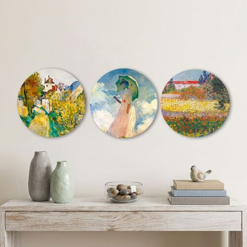 WALLXPERT 3YMDF11872 Multicolor Decorative MDF Painting (3 Pieces) Cene