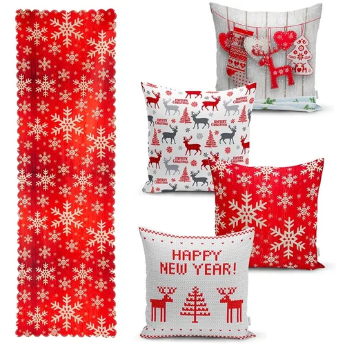 Minimalist Cushion Covers set od 4 božićne jastučnice i gazišta na stolu minimalističke jastučnice happy holiday