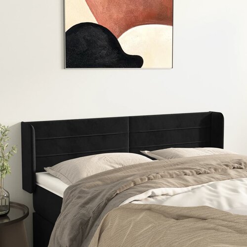  Uzglavlje s u&scaron;ima crno 147x16x78/88 cm bar&scaron;unasto Cijene